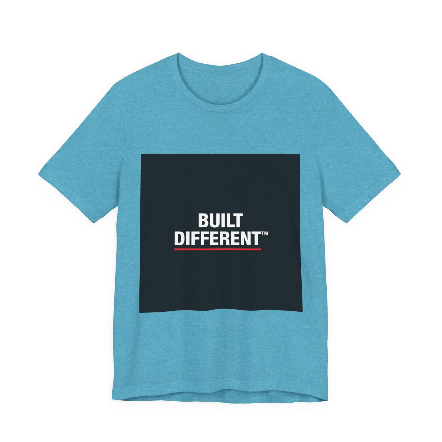 Built Different T-Shirt — Bold Graphic Tee with Contrasting Black Box and Red Accent