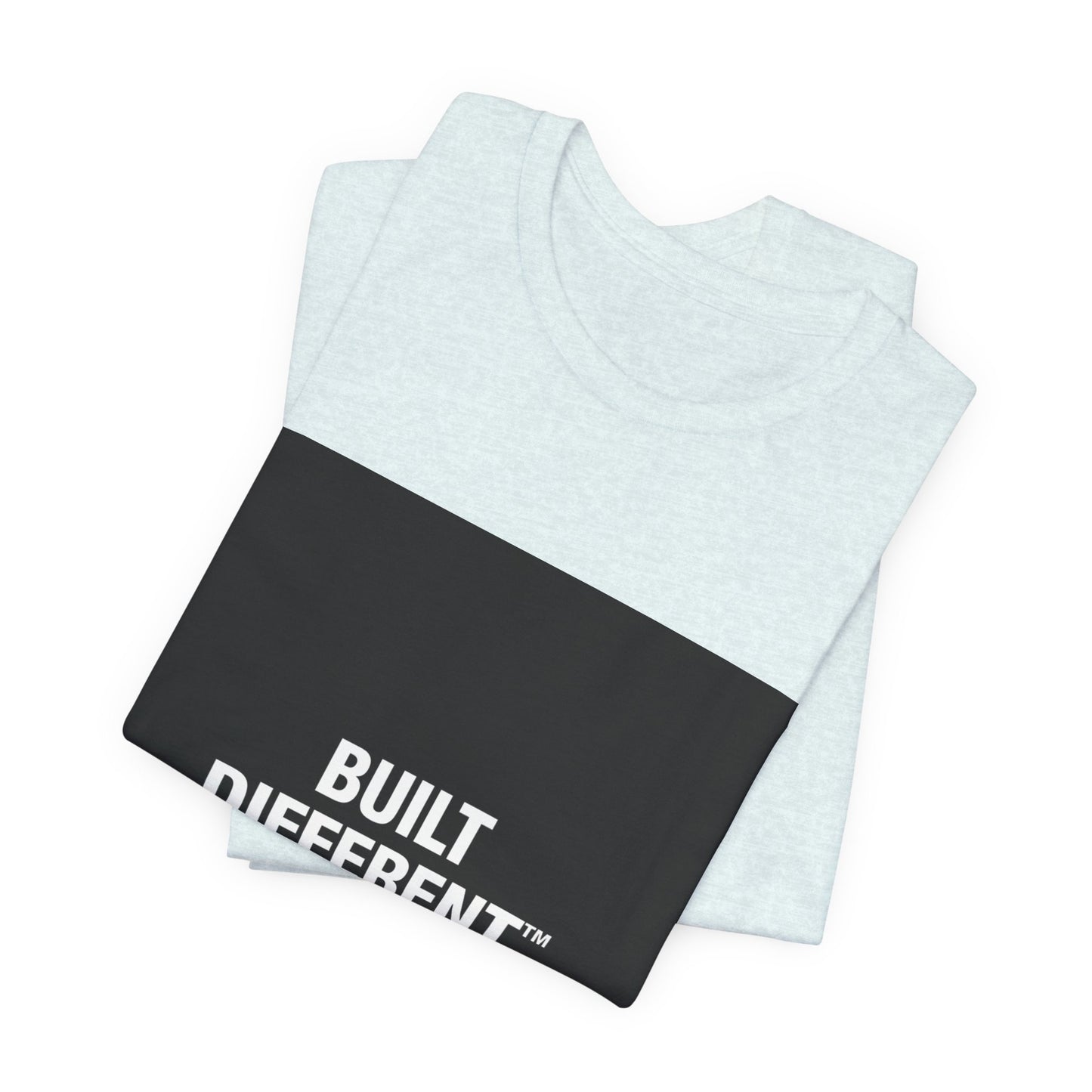 Built Different T-Shirt — Bold Graphic Tee with Contrasting Black Box and Red Accent