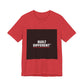 Built Different T-Shirt — Bold Graphic Tee with Contrasting Black Box and Red Accent