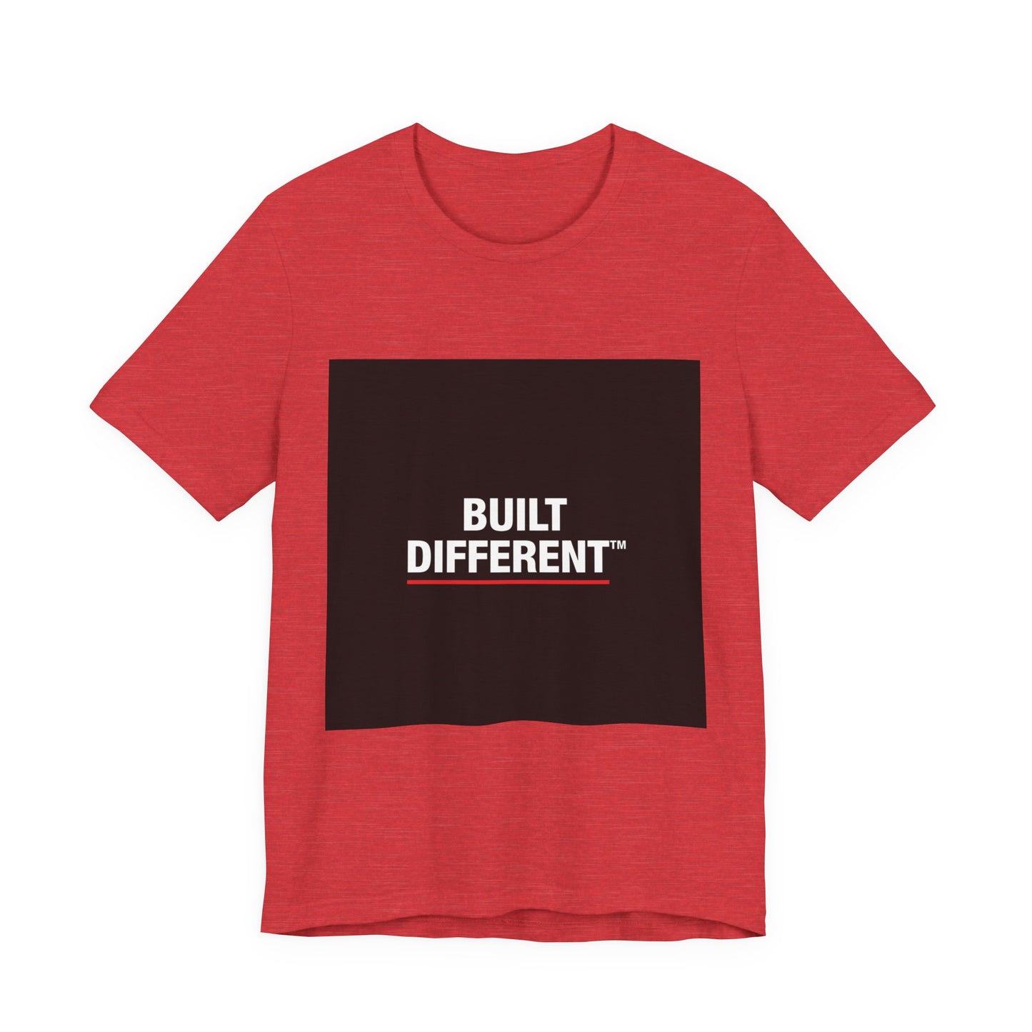 Built Different T-Shirt — Bold Graphic Tee with Contrasting Black Box and Red Accent