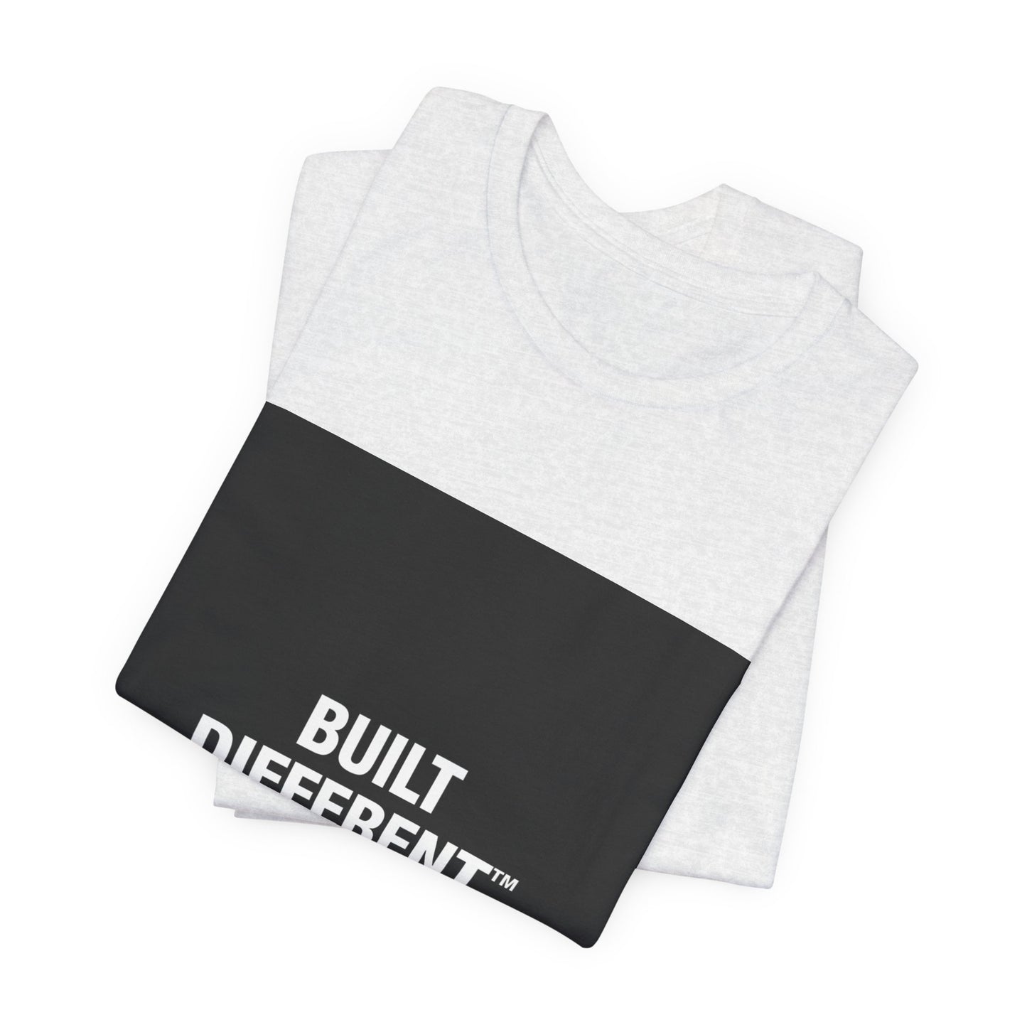 Built Different T-Shirt — Bold Graphic Tee with Contrasting Black Box and Red Accent