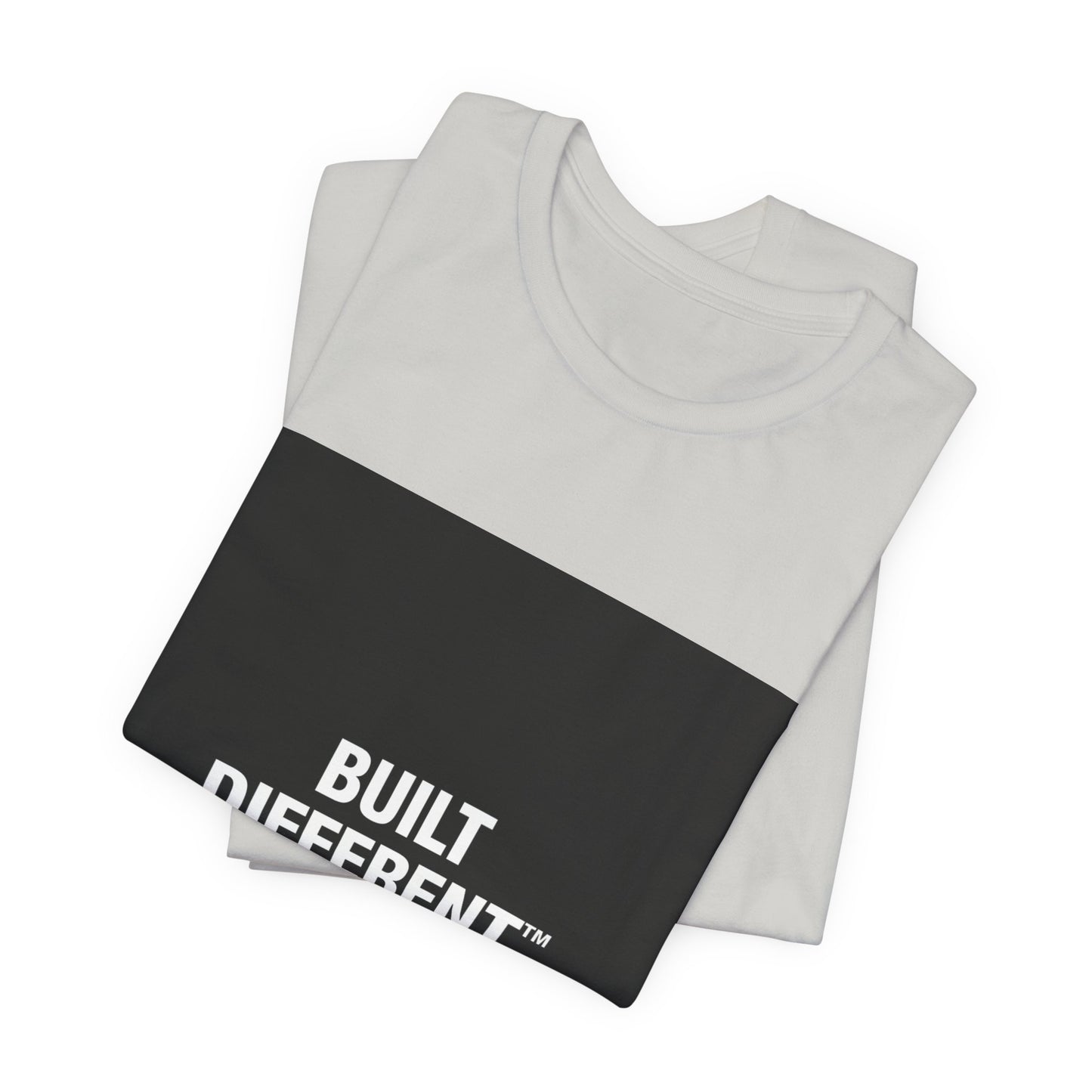 Built Different T-Shirt — Bold Graphic Tee with Contrasting Black Box and Red Accent