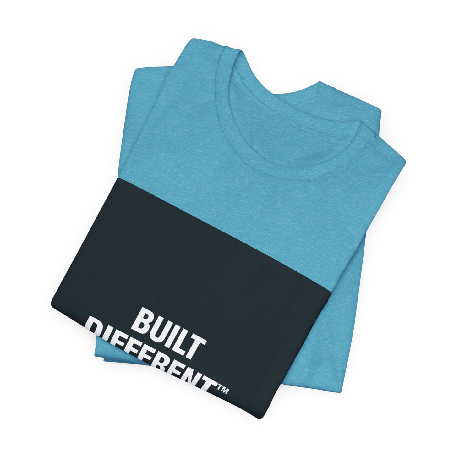 Built Different T-Shirt — Bold Graphic Tee with Contrasting Black Box and Red Accent