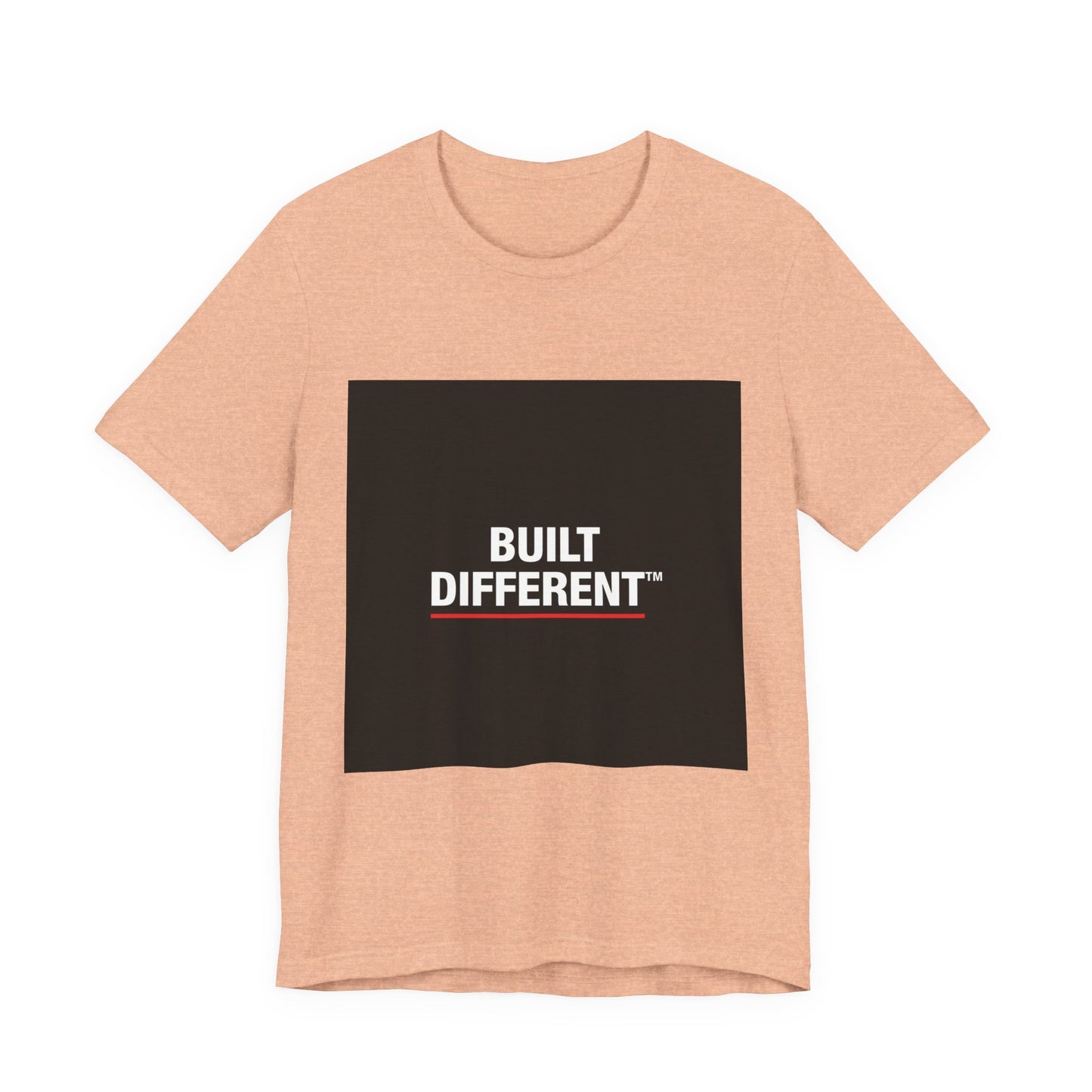 Built Different T-Shirt — Bold Graphic Tee with Contrasting Black Box and Red Accent
