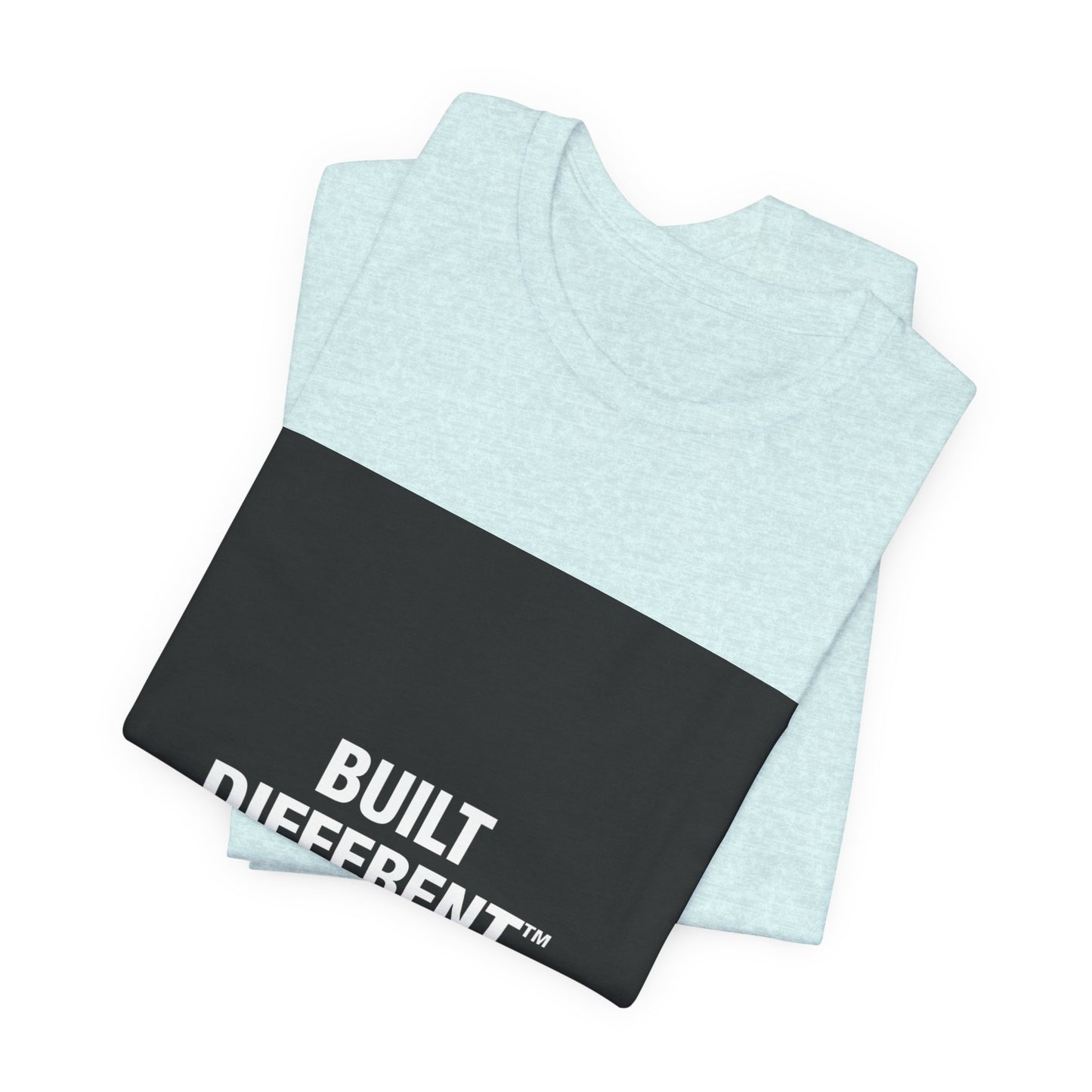Built Different T-Shirt — Bold Graphic Tee with Contrasting Black Box and Red Accent