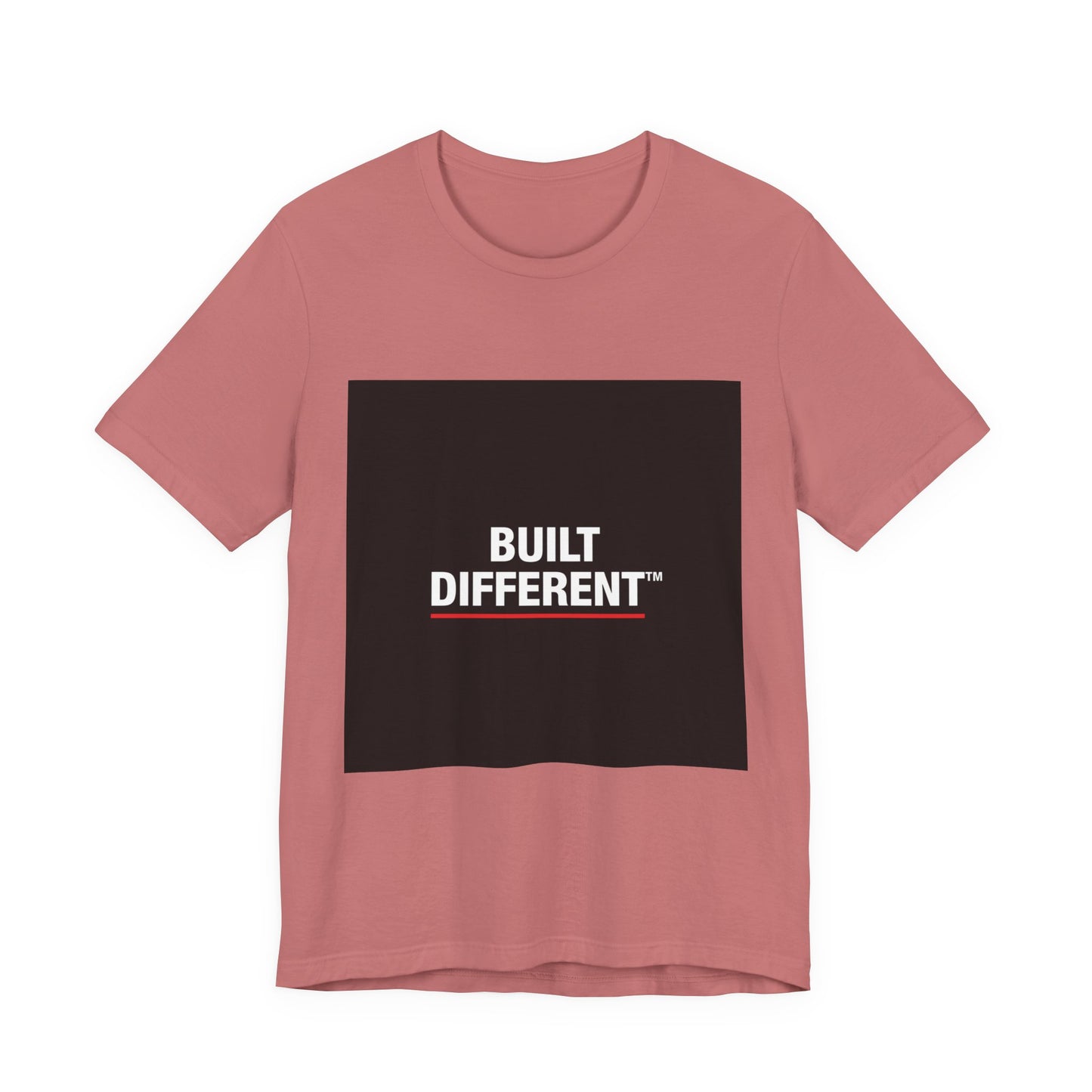 Built Different T-Shirt — Bold Graphic Tee with Contrasting Black Box and Red Accent