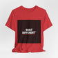 Built Different T-Shirt — Bold Graphic Tee with Contrasting Black Box and Red Accent