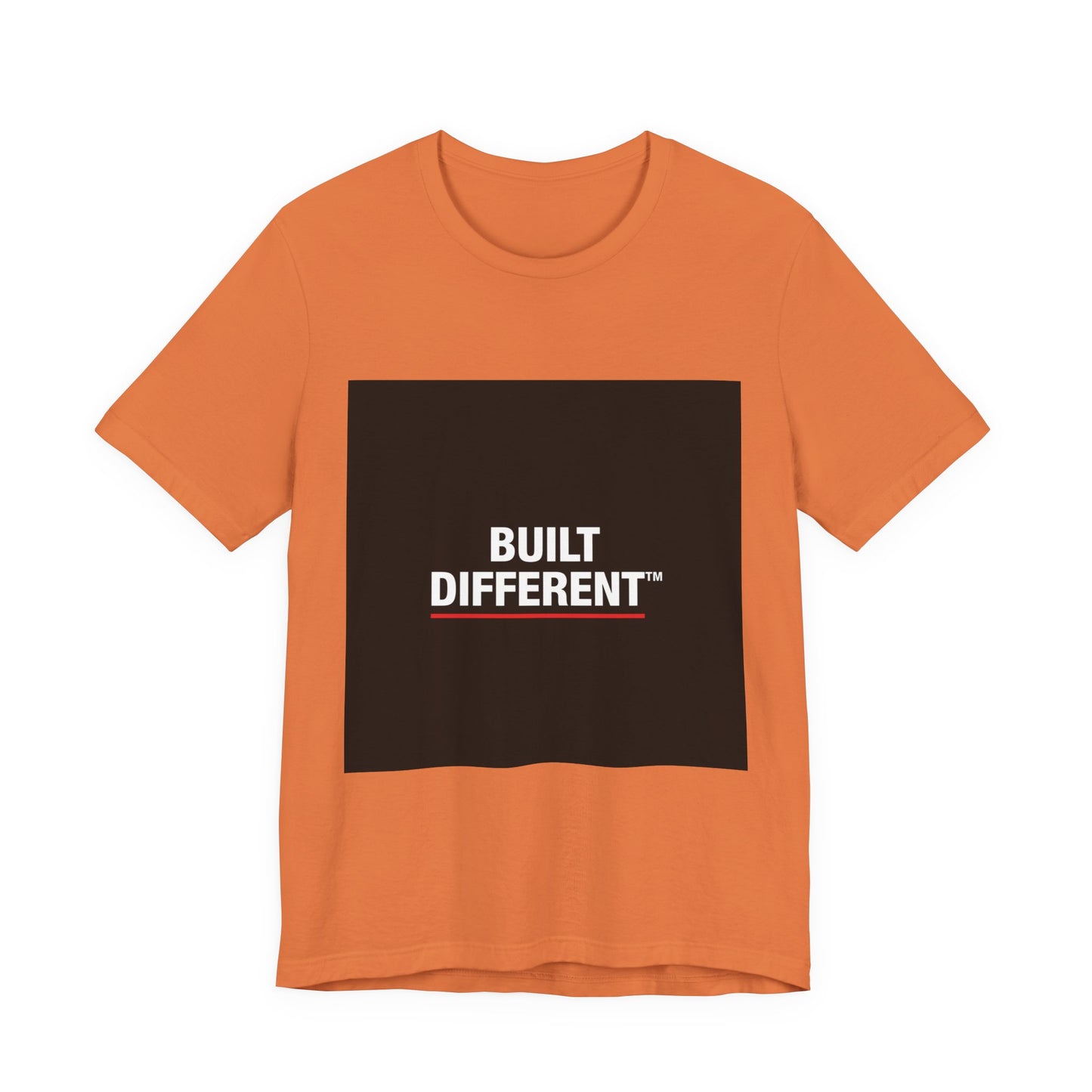 Built Different T-Shirt — Bold Graphic Tee with Contrasting Black Box and Red Accent
