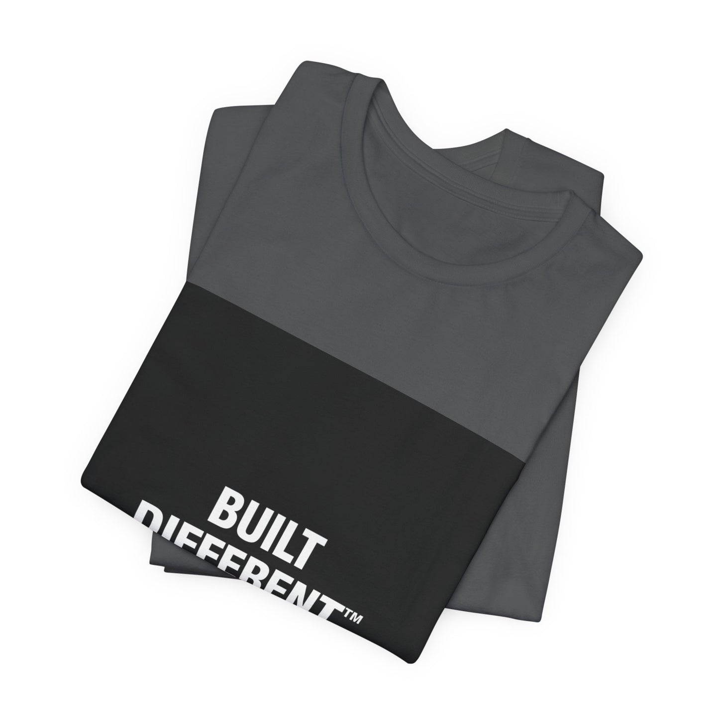 Built Different T-Shirt — Bold Graphic Tee with Contrasting Black Box and Red Accent