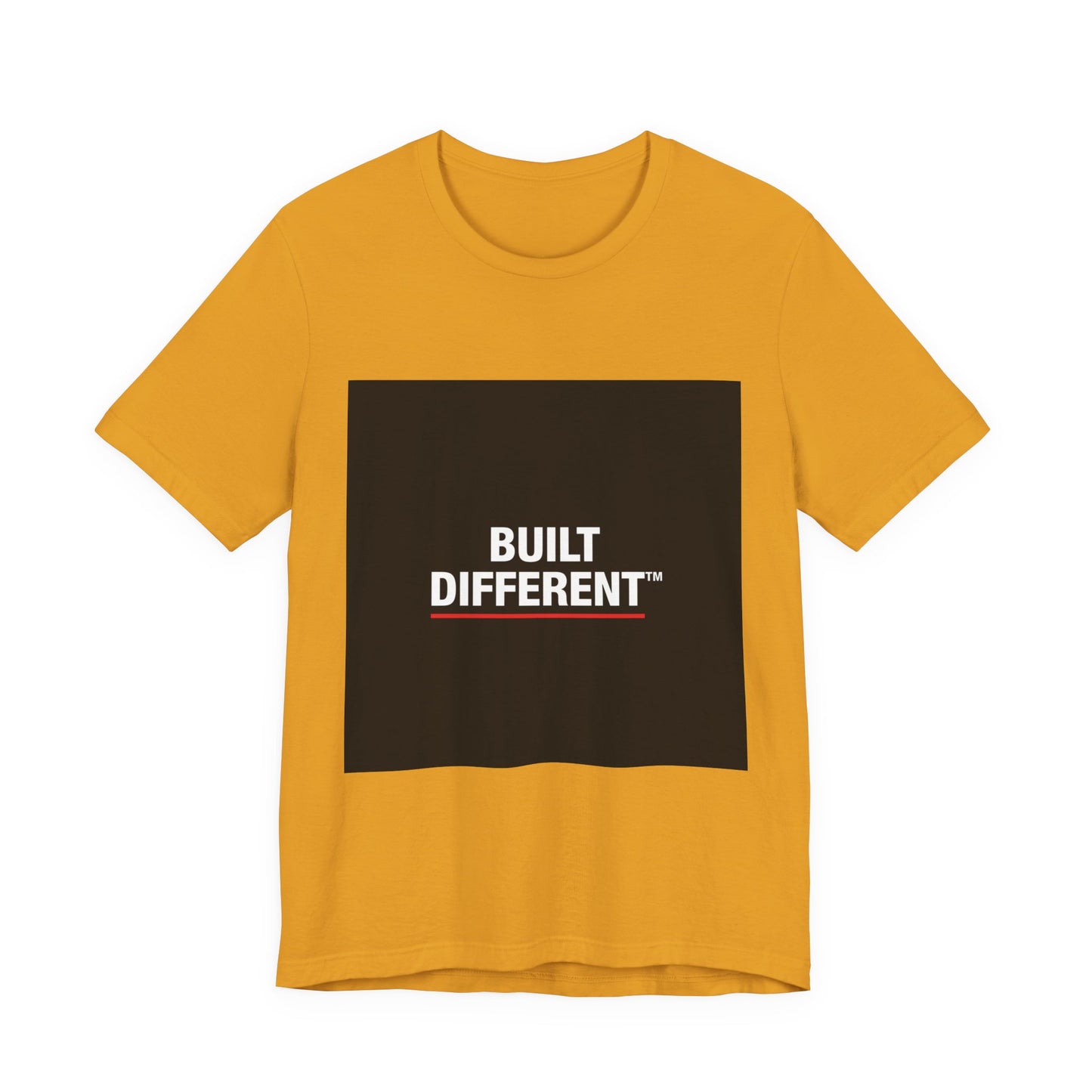 Built Different T-Shirt — Bold Graphic Tee with Contrasting Black Box and Red Accent