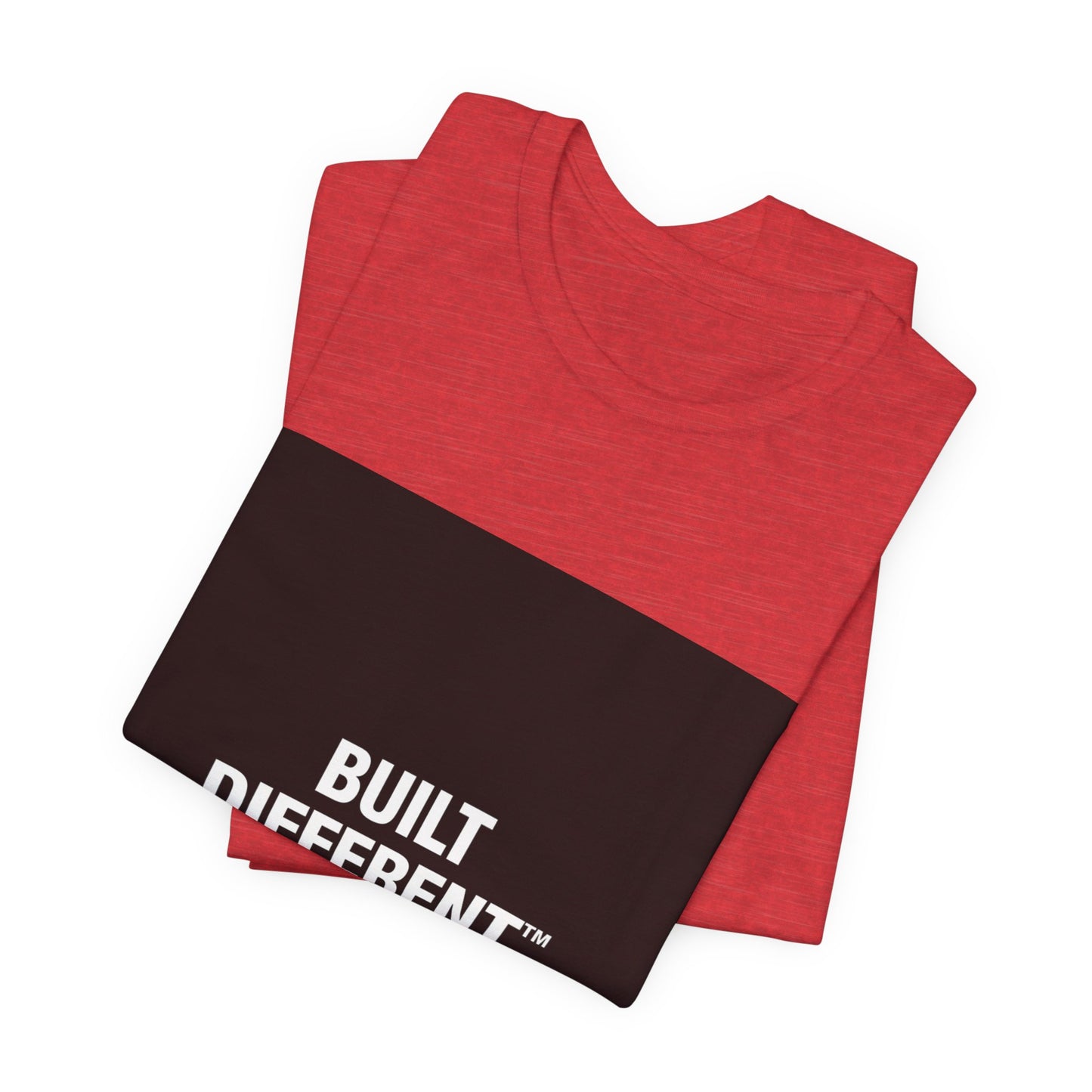 Built Different T-Shirt — Bold Graphic Tee with Contrasting Black Box and Red Accent