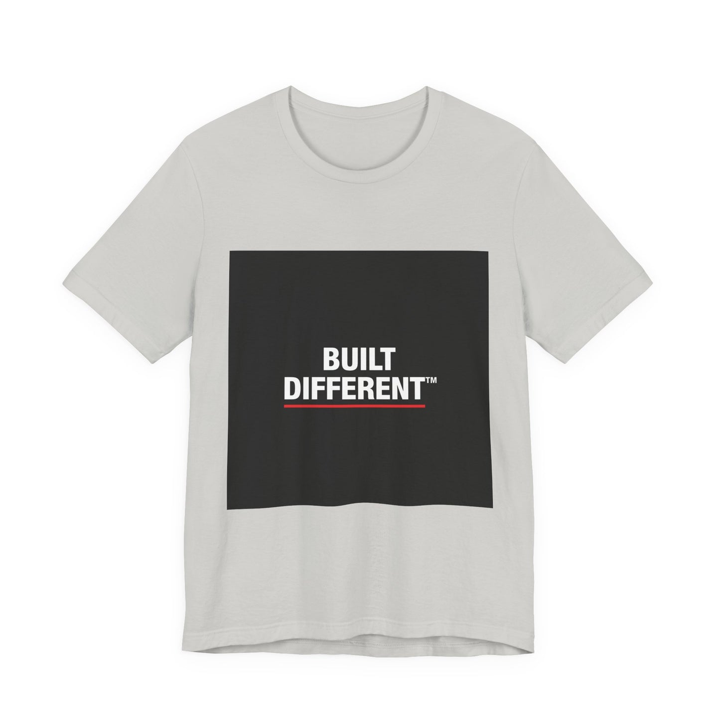 Built Different T-Shirt — Bold Graphic Tee with Contrasting Black Box and Red Accent